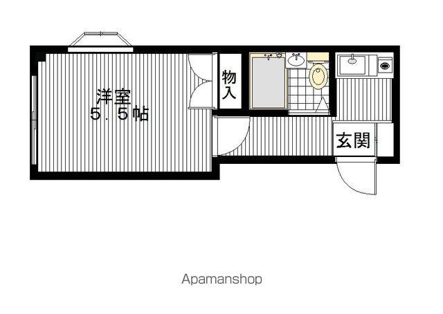 リヴァサイドフラッツ八王子(1K/1階)の間取り写真