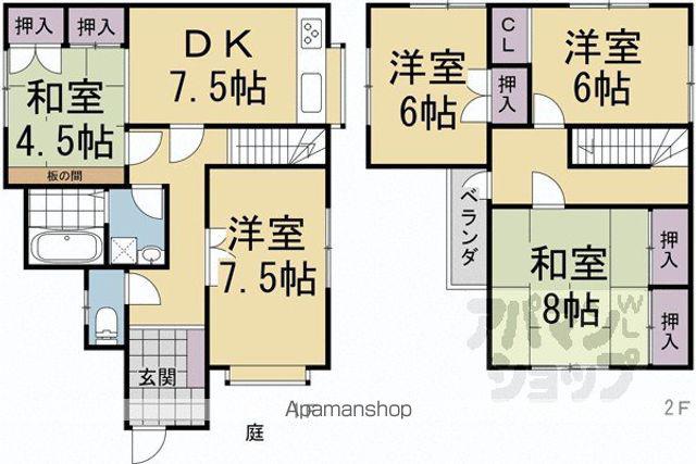 京都市東西線 醍醐駅(京都) 徒歩8分 2階建 築39年(4LDK)の間取り写真