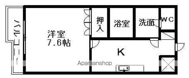 スカイグリーン(1K/1階)の間取り写真