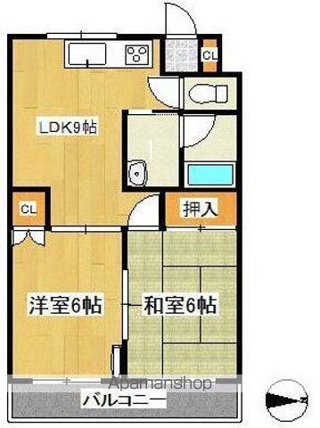 レジデンスナカムラ(2DK/1階)の間取り写真