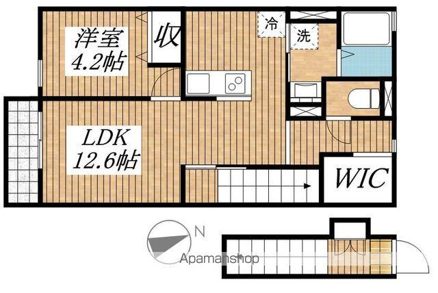 DURACASAむさしむらやま(1LDK/1階)の間取り写真