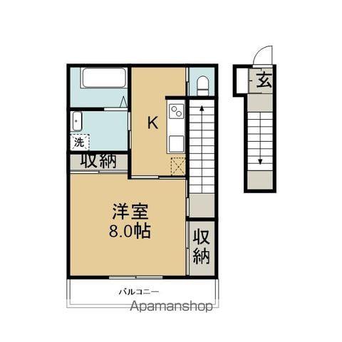 SUNNY PLACE(1K/2階)の間取り写真