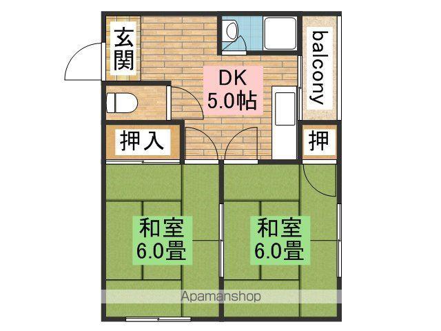 ハイツチェリー(2DK/3階)の間取り写真