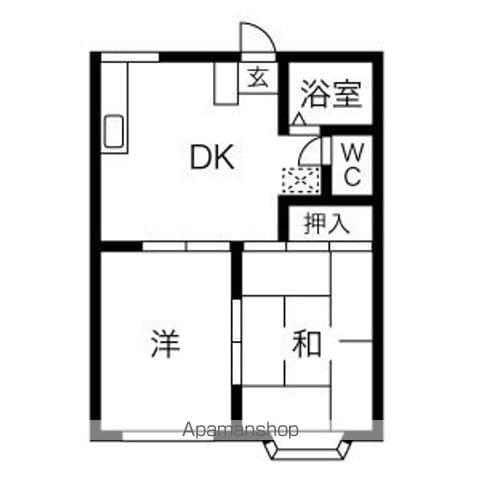 エル・ガーデンAC(2DK/1階)の間取り写真