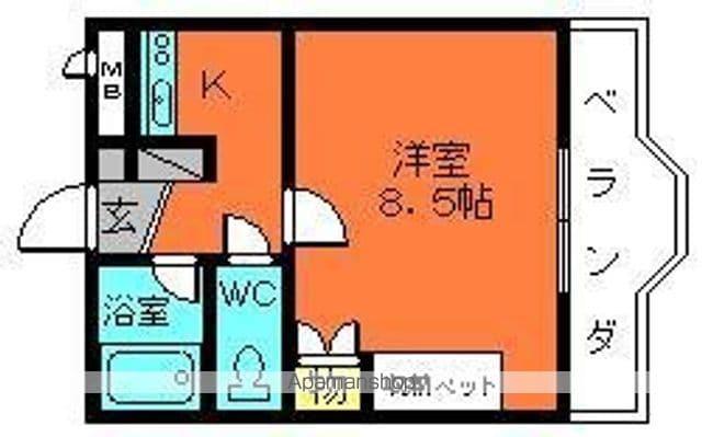 グレースビュー壱番館(1K/2階)の間取り写真