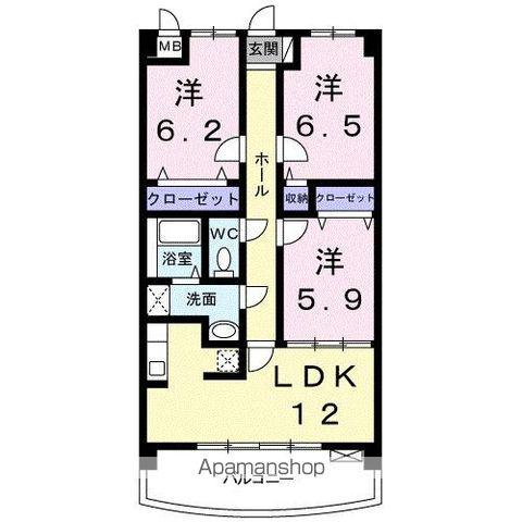サンライズ新池(3LDK/2階)の間取り写真