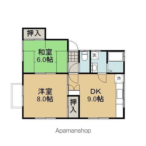 コーポカシオペア(2DK/1階)の間取り写真