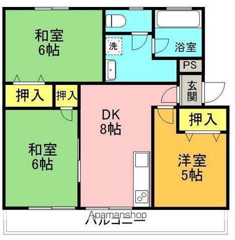 ラウムズパーク(3DK/2階)の間取り写真