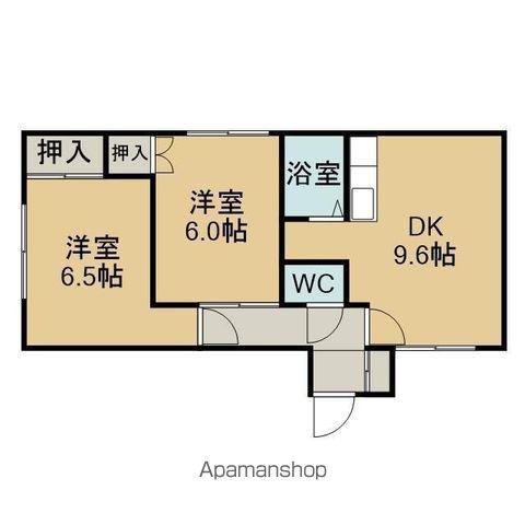ルプソアール(2DK/2階)の間取り写真