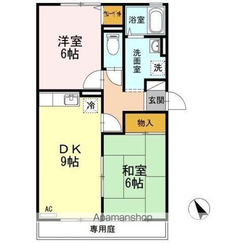 ファミール山岡 B(2DK/1階)の間取り写真