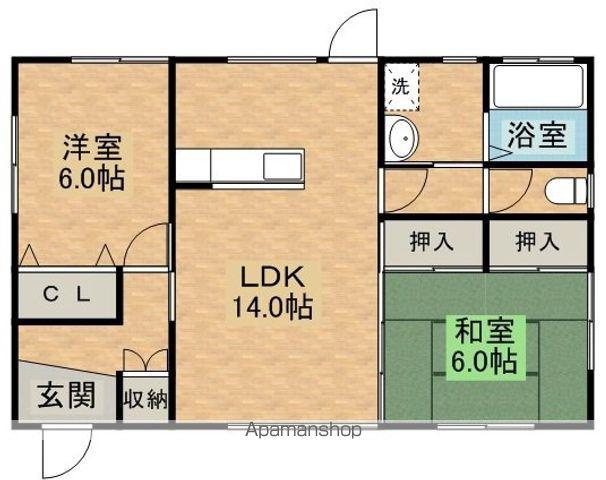 日豊本線 西都城駅 バス乗車時間：20分 中蓑原バス停で下車 徒歩23分 1階建 築19年(2LDK)の間取り写真