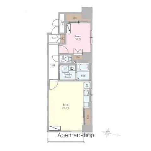 カスタリア一番町ウエスト(1LDK/10階)の間取り写真