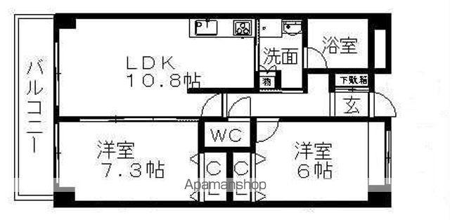 シャルマン・ロジェ(2LDK/3階)の間取り写真
