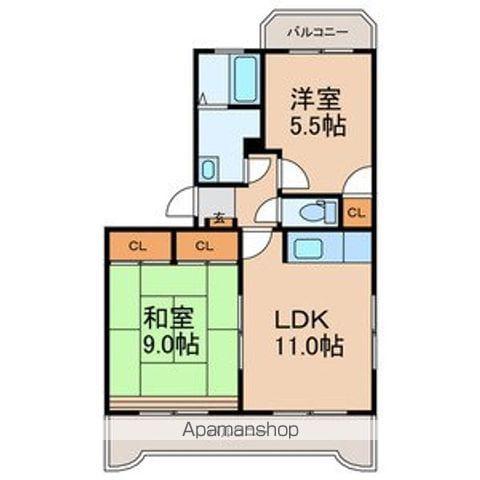 ハイツおゆみ野Ⅱ(2LDK/2階)の間取り写真