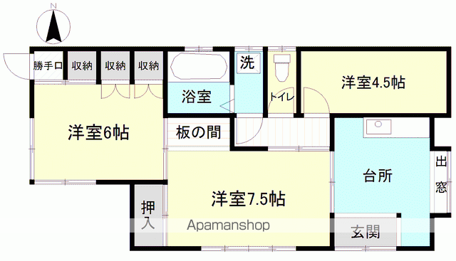 常磐線 いわき駅 バス乗車時間：10分 東日本国際大バス停で下車 徒歩2分 1階建 築38年(3K)の間取り写真