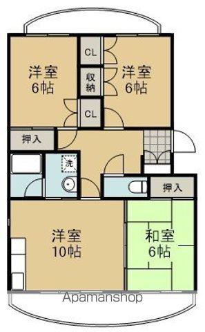 ポルタ草薙B(3LDK/2階)の間取り写真