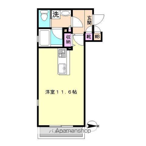 LUNA AZUL(ワンルーム/2階)の間取り写真