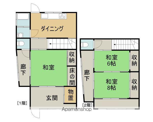中央本線 土岐市駅 バス乗車時間：17分 下石バス停で下車 徒歩6分 2階建 築55年(3DK)の間取り写真