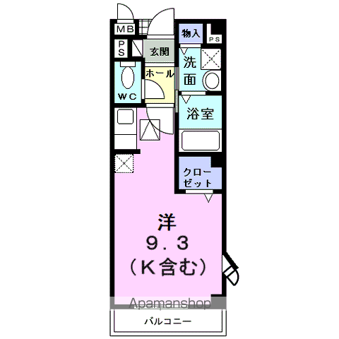 シティーライフMARUWA(ワンルーム/1階)の間取り写真