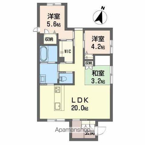 伊予鉄道環状線 勝山町駅 徒歩9分 2階建 築4年(2LDK)の間取り写真