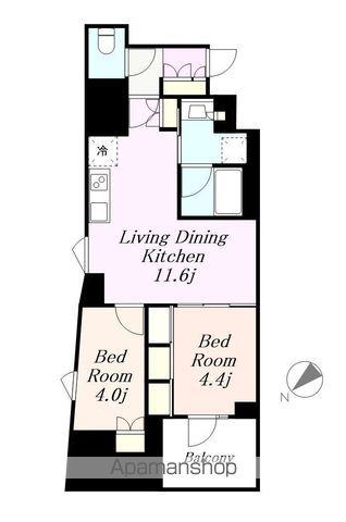 BRILLIA IST 墨田曳舟(2LDK/11階)の間取り写真