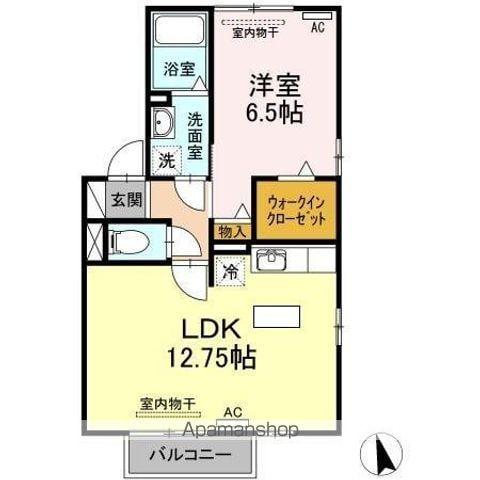 リビングタウン下奈良 A(1LDK/2階)の間取り写真