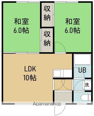 コーポオトA(2LDK/2階)の間取り写真