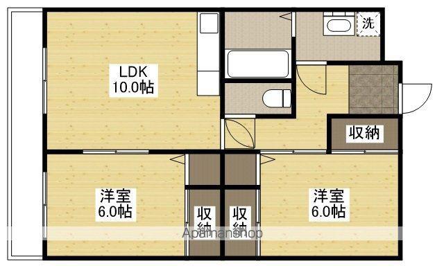 岡田マンション(2LDK/3階)の間取り写真