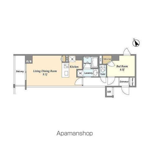 ディームス初台Ⅱ(1LDK/3階)の間取り写真