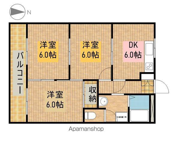 浜北グランドマンション(3K/1階)の間取り写真