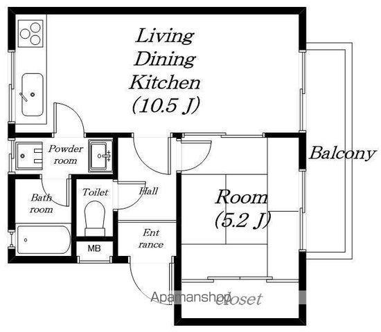 ライフステージ花水木(1LDK/2階)の間取り写真