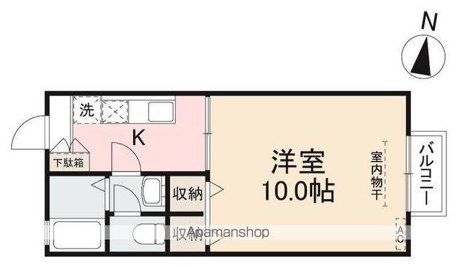 シャトーヒルズⅠ(1K/1階)の間取り写真
