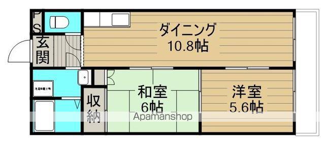 手城コーポ(2LDK/2階)の間取り写真