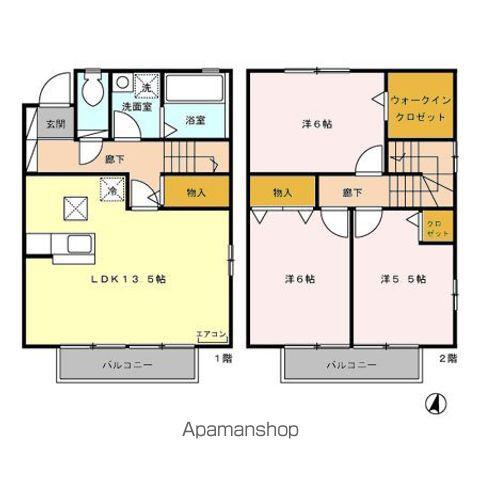 クレアール朝陽(3LDK)の間取り写真