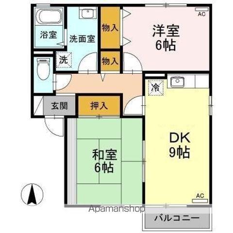 ハイツ曙2(2DK/2階)の間取り写真