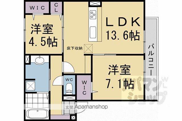 GRAMM桃山筑前(2LDK/1階)の間取り写真