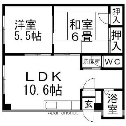 セントラルマンション(2LDK/3階)の間取り写真