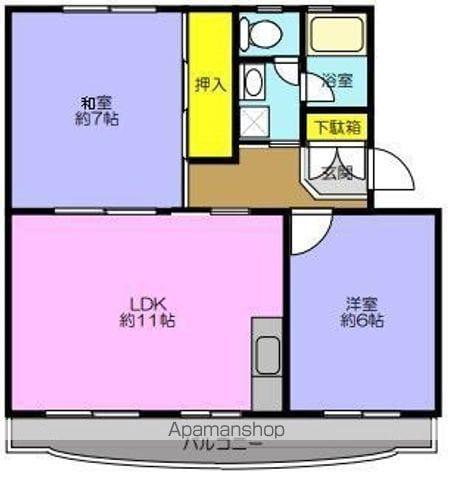 クィーンハイツ(2LDK/2階)の間取り写真