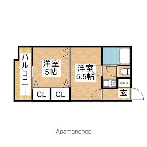 エスト葵南(2K/6階)の間取り写真