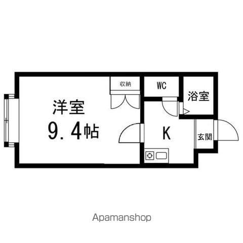 ベルシティイズミ(1K/4階)の間取り写真