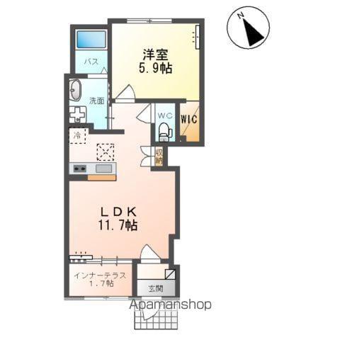 メルヴェーユ天童 A(1LDK/1階)の間取り写真