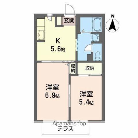 ロードハウス(2K/1階)の間取り写真