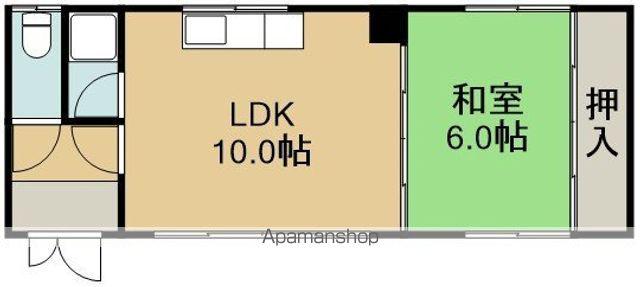 オグラマンション(1LDK/1階)の間取り写真