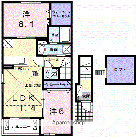 BESTHOUSEⅢD(2LDK/2階)の間取り写真