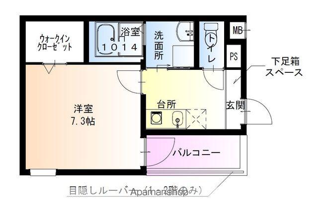 フジパレス百舌鳥八幡(1K/1階)の間取り写真
