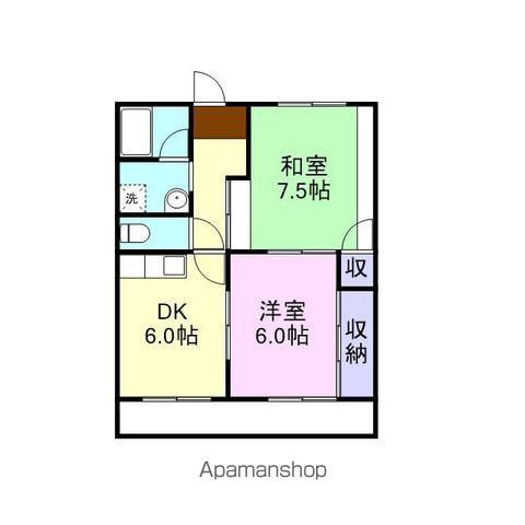 コーポブランシュ(2DK/2階)の間取り写真
