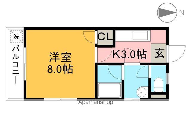 サバービアスイートⅠ(1K/4階)の間取り写真