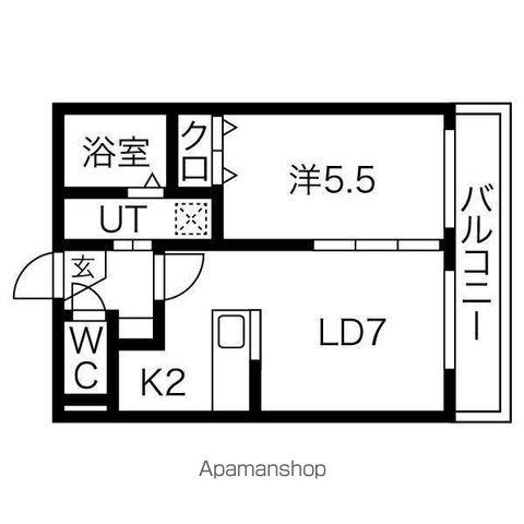 エルプレシア南22条(1LDK/4階)の間取り写真