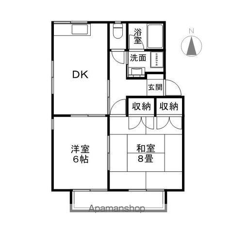 サンヴィレッジ・三輪(2DK/2階)の間取り写真