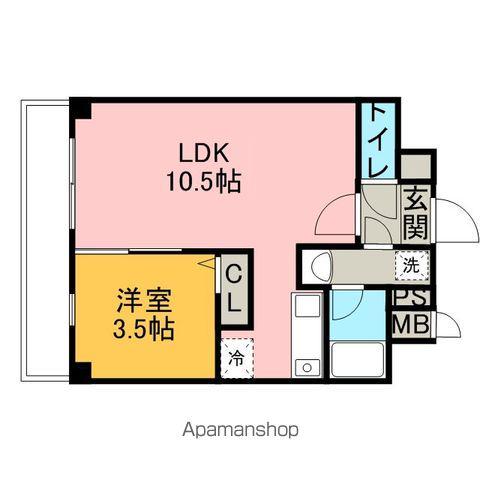 アリエス今宿Ⅰ(1LDK/2階)の間取り写真